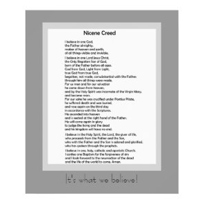 Catholic Poster Nicene Creed Christian Credo