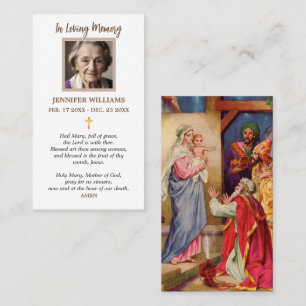 Catholic Prayer Card Holy Family Jesus in Manger