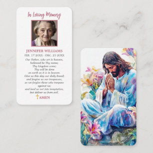 Catholic Prayer Card Jesus in prayer Our Father