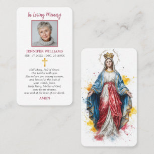 Catholic Prayer Card Our Lady Holy Mother of God
