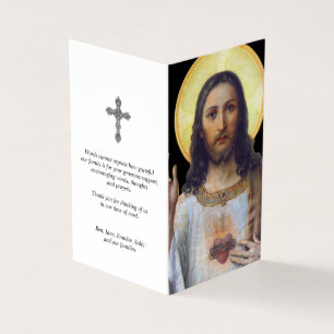 Catholic Prayer Cards Antique Sacred Heart