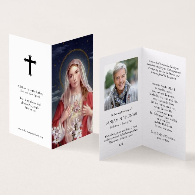 Catholic Prayer Cards | Heart Mary (Inside and Outside)