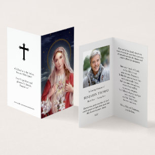 Catholic Prayer Cards Heart Mary
