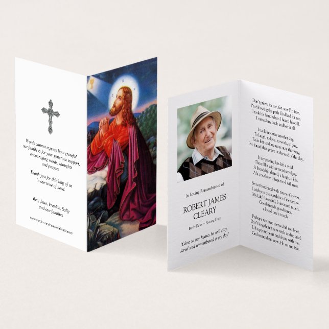 Catholic Prayer Cards | Jesus Praying (Inside and Outside)