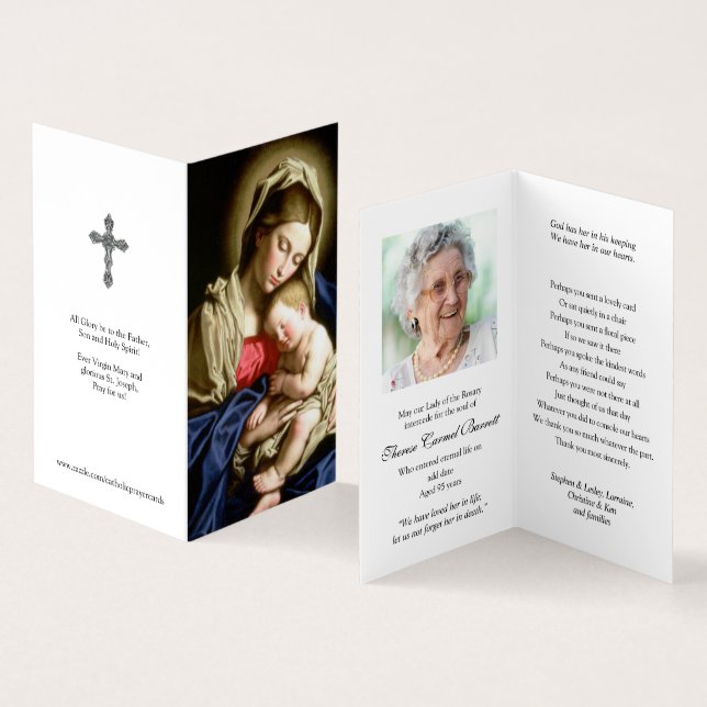 Catholic Prayer Cards | Madonna & Child (Inside and Outside)
