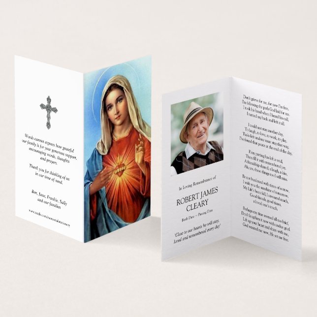 Catholic Prayer Cards | Sacred Heart Mary (Inside and Outside)
