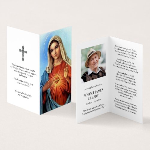 Catholic Prayer Cards  Sacred Heart Mary