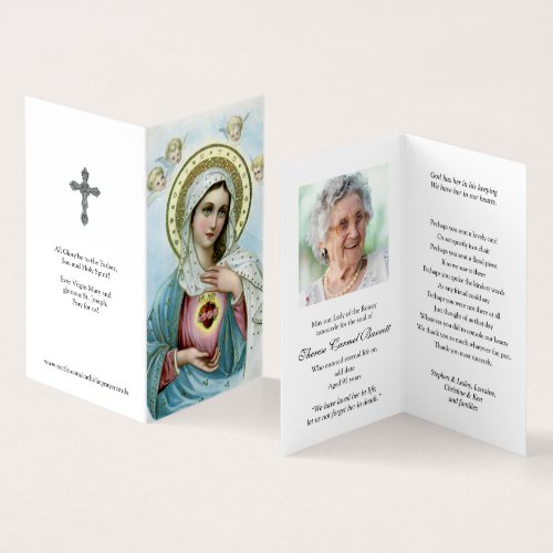 Catholic Prayer Cards  Sacred Heart Mary 3