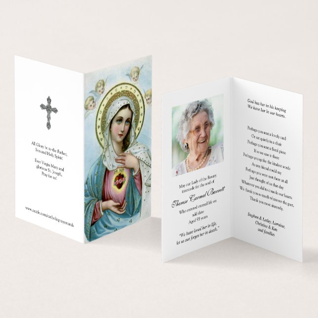 Catholic Prayer Cards | Sacred Heart Mary 3 (Inside and Outside)