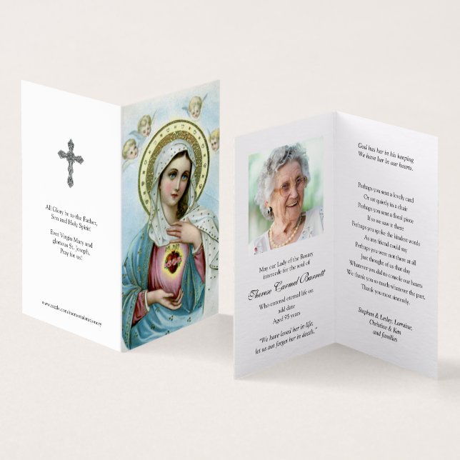 Catholic Prayer Cards | Sacred Heart Mary 3 (Inside and Outside)