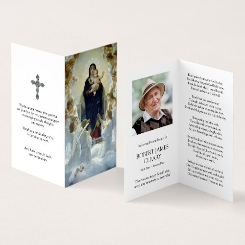 Catholic Prayer Cards  Virgin  Angels