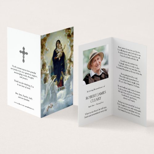 Catholic Prayer Cards  Virgin  Angels