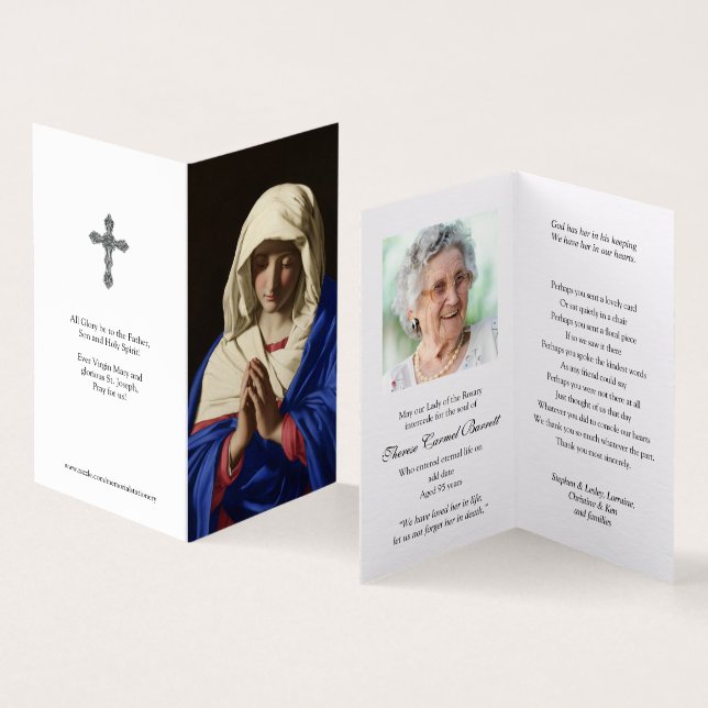 Catholic Prayer Cards | Virgin in Prayer (Inside and Outside)
