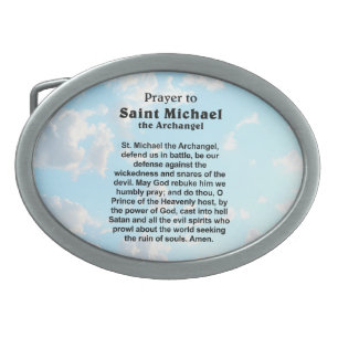 Catholic Prayer for Protection and Courage Belt Buckle