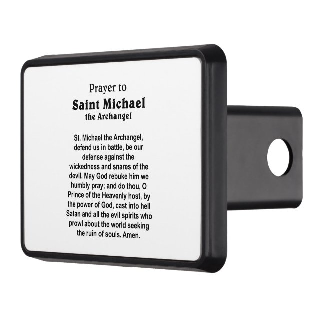 Catholic Prayer for Protection and Courage Hitch Cover (Left)