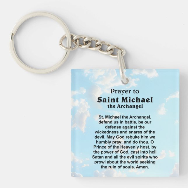 Catholic Prayer for Protection and Courage Keychain (Front)