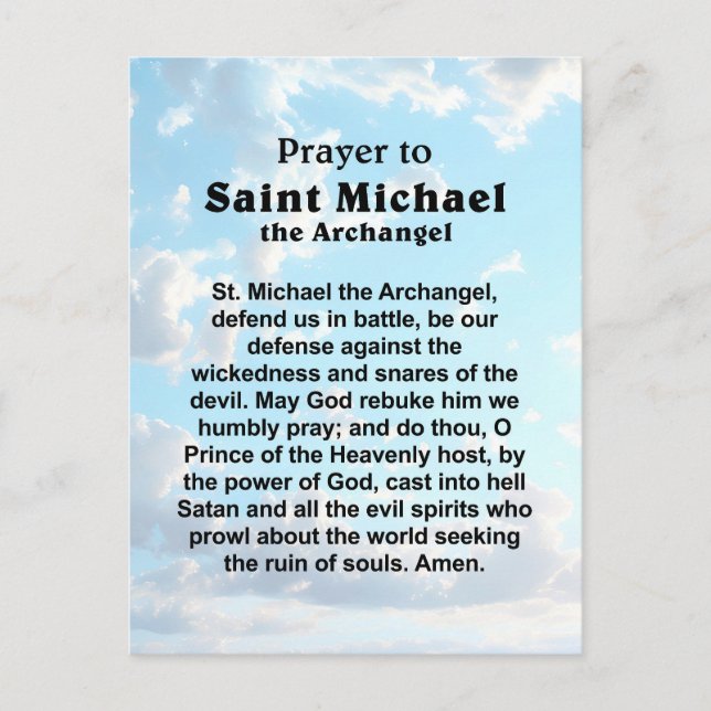 Catholic Prayer for Protection and Courage Postcard (Front)