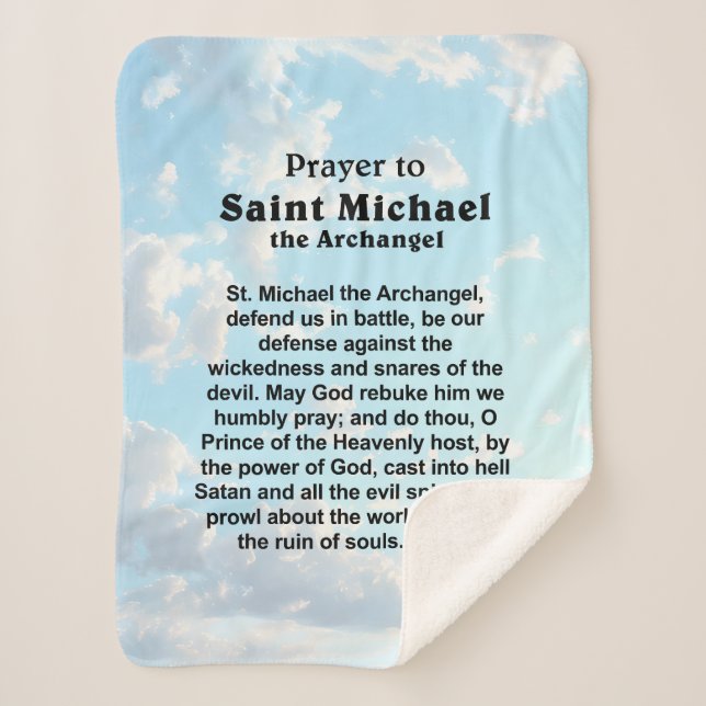 Catholic Prayer for Protection and Courage Sherpa Blanket (Front)
