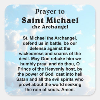 Catholic Prayer for Protection and Courage Square Sticker