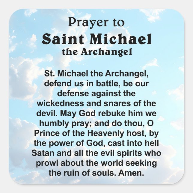 Catholic Prayer for Protection and Courage Square Sticker (Front)