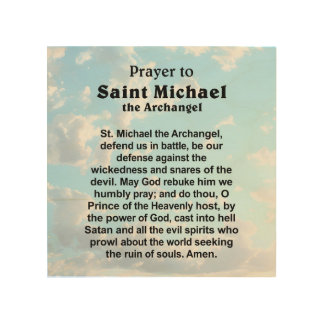 Catholic Prayer for Protection and Courage Wood Wall Art