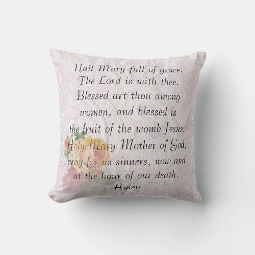 Catholic Prayer Hail Mary Pillow