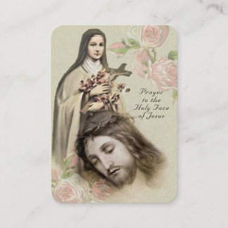 Catholic Prayer Holy Face St. Therese Religious Business Card