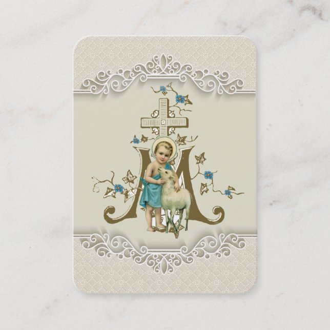 Catholic Prayer Jesus Lamb Cross Religious Business Card (Front)