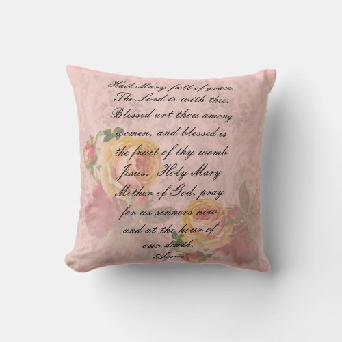 Catholic Prayer Pillow Hail Mary