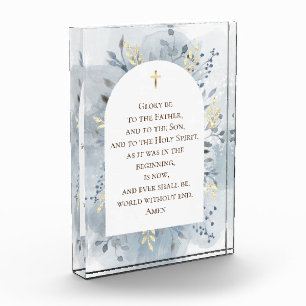 catholic prayer watercolor floral acrylic award