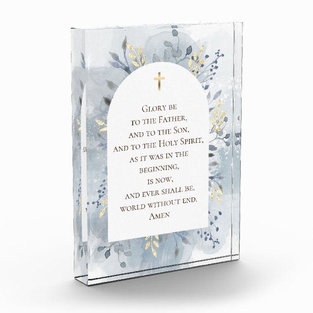 catholic prayer watercolor floral acrylic award (Left)