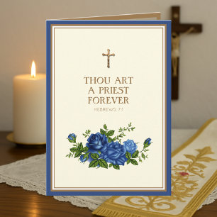 Catholic Priest Anniversary Ordination Crucifix Ca Card