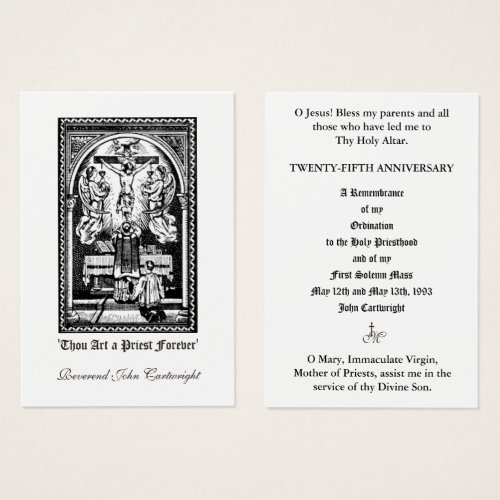 CATHOLIC PRIEST ANNIVERSARY ORDINATION HOLY CARDS