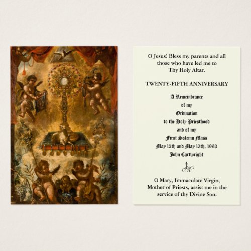 CATHOLIC PRIEST ANNIVERSARY ORDINATION HOLY CARDS