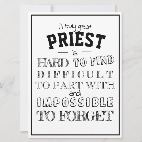 Catholic PRIEST Appreciation Thank you Gift Card