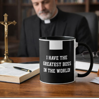 Catholic Priest Black Clergy Collar Religious Mug