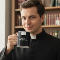 Catholic Priest Black Clergy Collar Religious Mug
