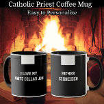 Catholic Priest Black Clergy Collar Religious Mug at Zazzle