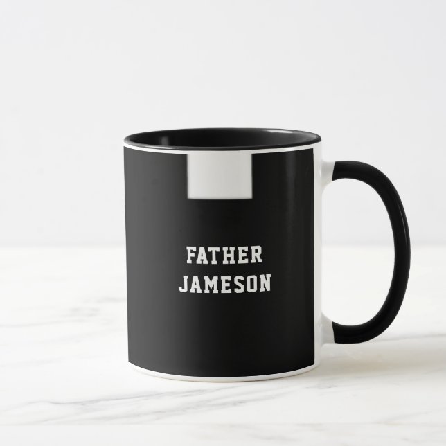 Catholic Priest Black Clergy Collar Religious Mug (Right)