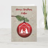 Catholic Priest Christmas Ornament with Manger