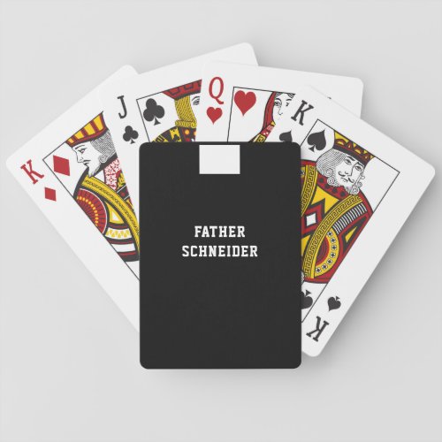 Catholic Priest Clergy Traditional Roman Collar Poker Cards