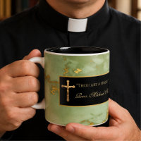 Catholic Priest Crucifix Marble Scripture Quote