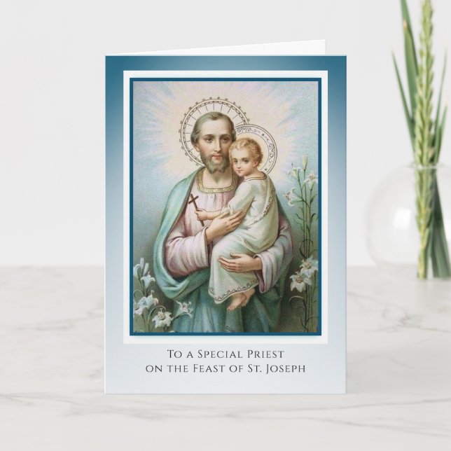 Catholic Priest Feast of St. Joseph Card (Front)