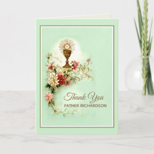 Catholic Priest First Holy Communion Thank You Holiday Card