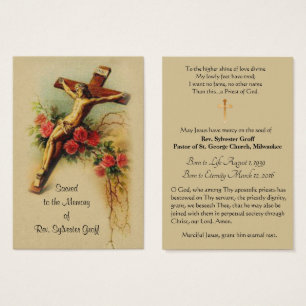 Catholic Priest Funeral Memorial Holy Card -