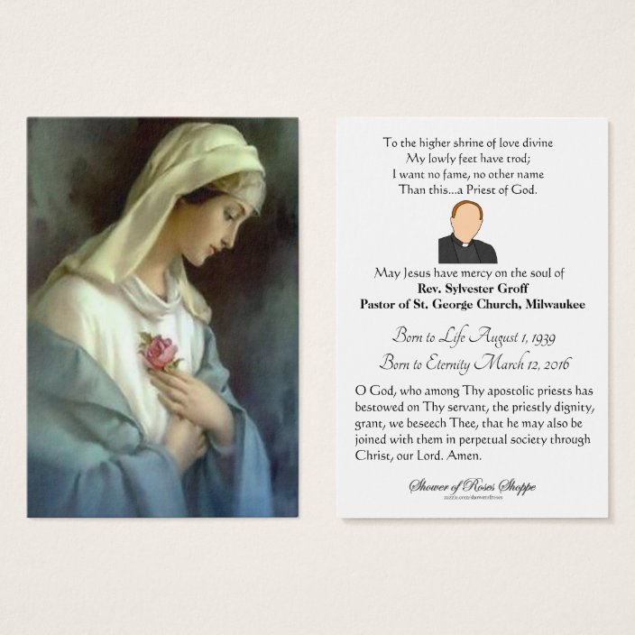 Catholic Priest Funeral Memorial Holy Card - | Zazzle.com