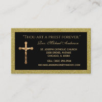 Catholic Priest Gold Crucifix Scripture Quote