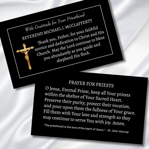 Catholic Priest Gratitude Prayer Thanksgiving Business Card