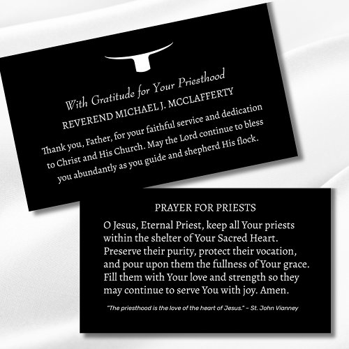 Catholic Priest Gratitude Prayer Thanksgiving Business Card