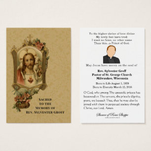 Catholic Priest Jesus Funeral Memorial Holy Card